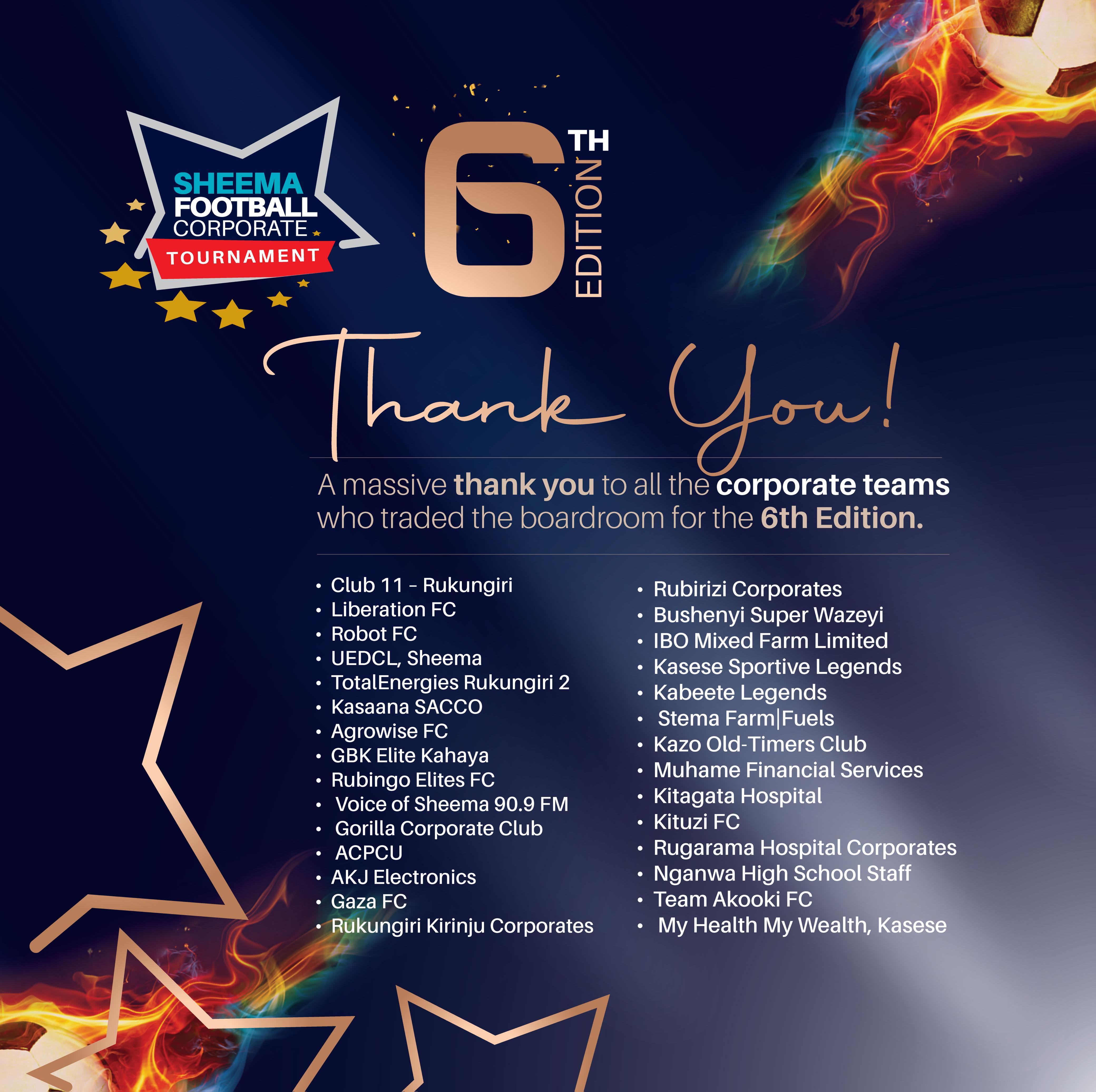 Thank You, 6th Edition Teams