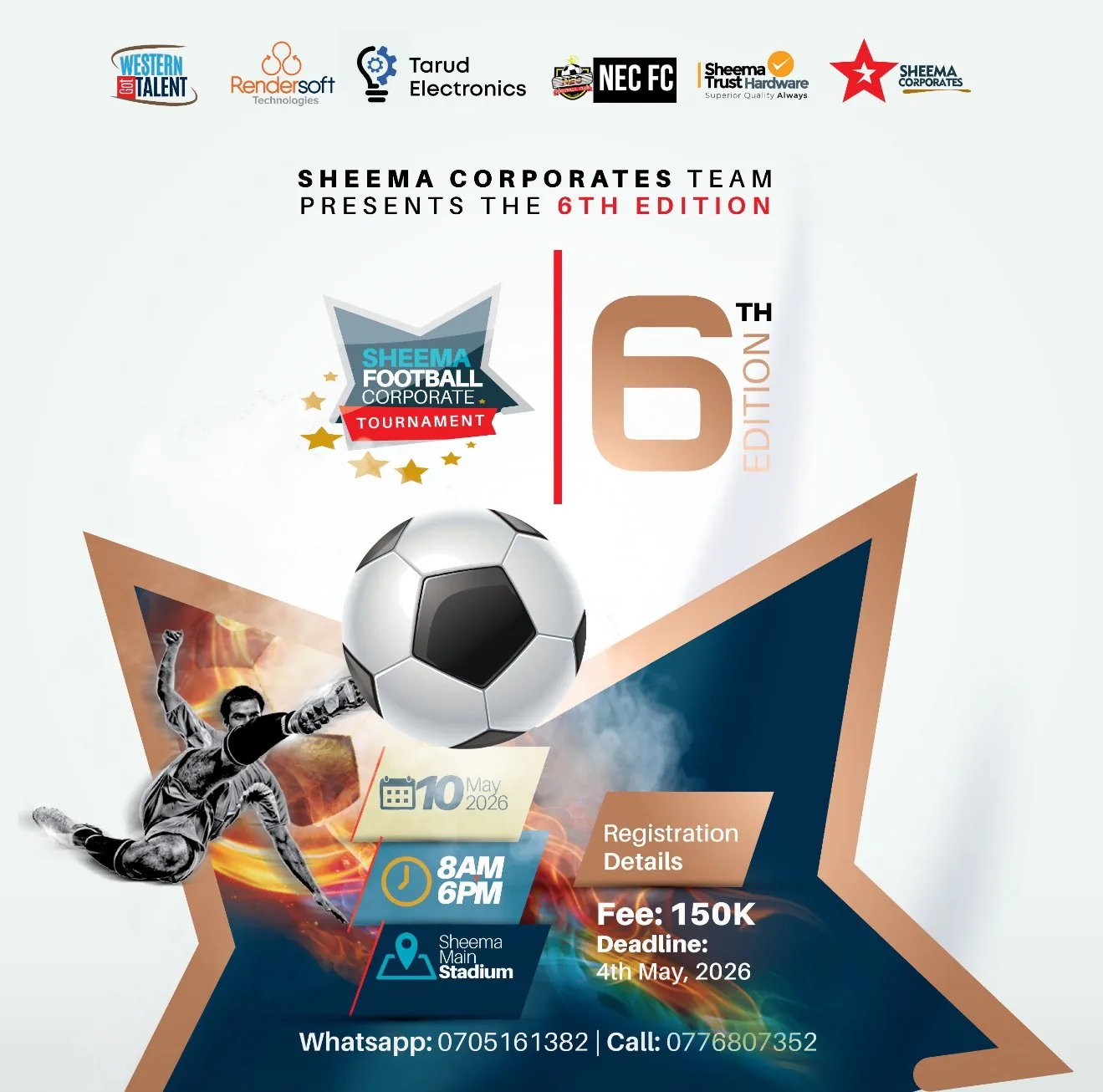  Get ready for our 6th edition of the Sheema Football Corporate Tournament